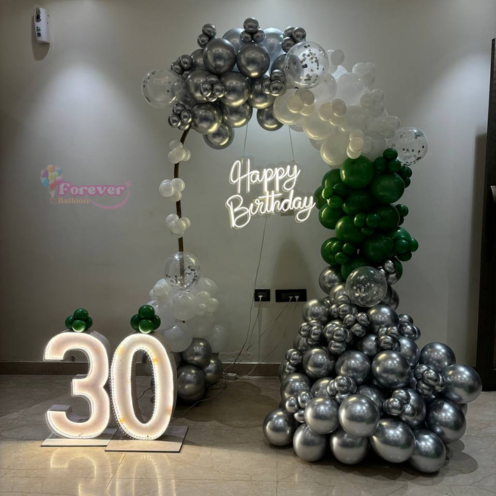 Silver & White Balloon Decoration