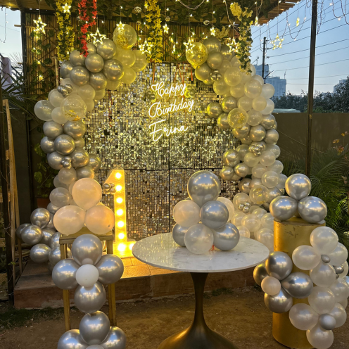 Golden Balloon Birthday Decoration