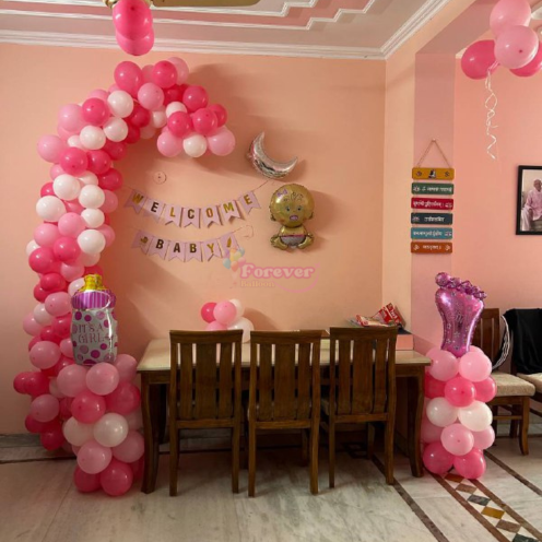 Baby Girl Welcome Balloon Decoration