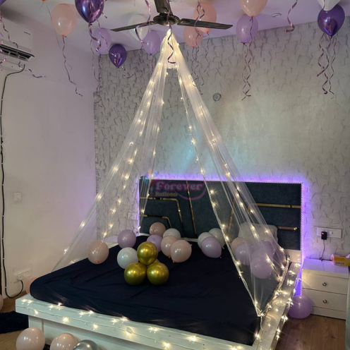 Canopy Setup With Lights
