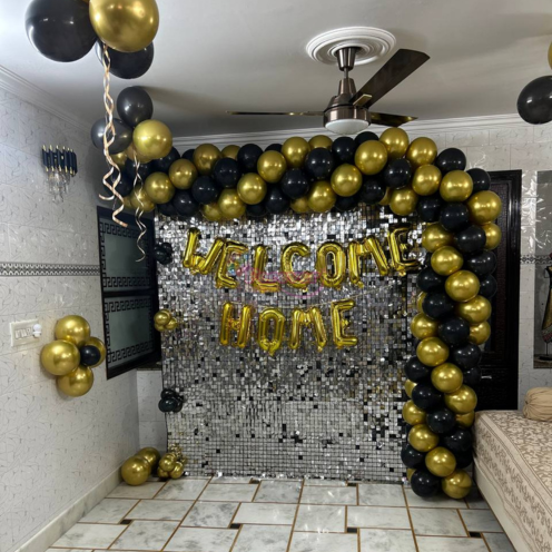 Black & Golden Welcome Baby Balloon Decor