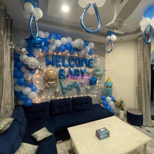 Welcome Baby Boy Balloon Decor