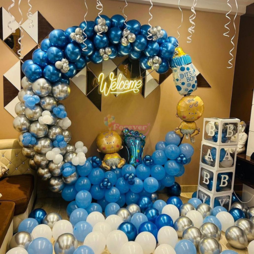 Welcome Blue Balloon Decoration