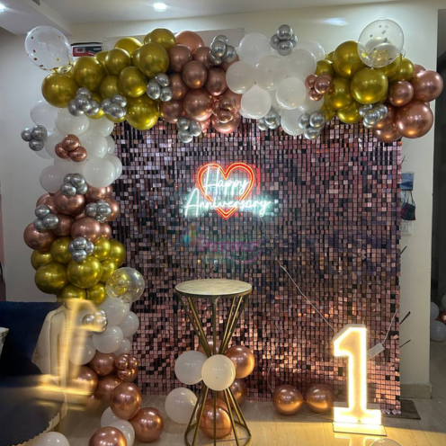 Backdrop Anniversary Balloon Decoration